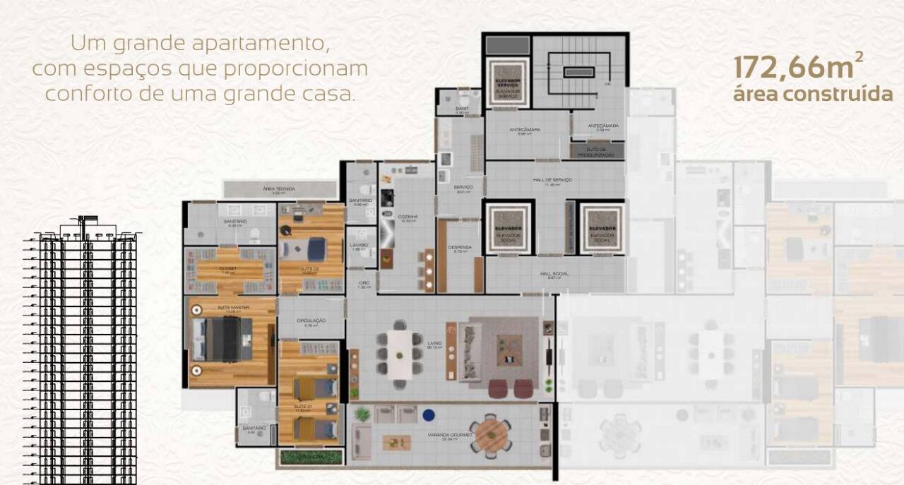 Apartamento à venda com 3 quartos - Foto 3